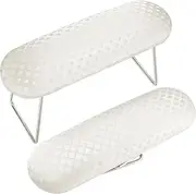 WOYAODONG Nail Arm Rest Microfiber Leather Nail Pillow Hand Rest Leather Manicure Pillow Stainless Steel Stand Nail Cushion Nail Art Hand Pillow Nail Arm Holder for Women Girls Nail Art Decoration (White)