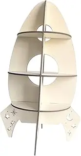 WHAMVOX Rocket Style Wooden Display Stand Storage Shelf Boys and Girls Room Rack Home Decor Bedroom Accessory