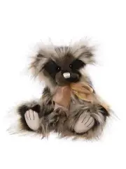 Charlie Bears Mocha Long Plush Teddy Bear Brown Cute With Bow Cuddletime