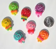 Lollipops Resin Flatbacks hair bow embellishments scrapbooking crafts glue on