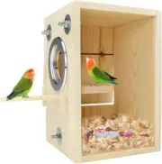 Bird Nest Box Parakeet Breeding Nest Box Bird Nest House Wooden Acrylic Transpar