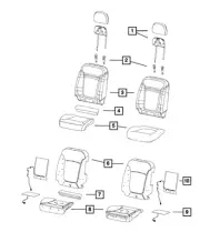 Genuine Mopar Front Seat Cushion Cover Left 1UK75HL1AA