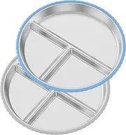 RdjEokf Stainless Steel Plate, Silicone Baby Suction Plates, for Toddler Kids Self Feeding, Divided Meal Tray Sections Dinner Dish, for Babies Bpa-Free Safe Fun Non-Toxic Heavy Duty
