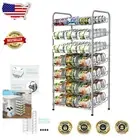 Durable Silver 7-Tier Can Storage Rack for Efficient Pantry and Kitchen Use