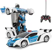2 in 1 Deformation Toys I Remote Control Car Transforming Robot I Transform Car Robot I 360 Degree Rotating Drifting I Best Gifts for Kids | Toy for 3-8 Year Old Boys (Police Car)