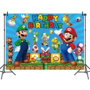 New Super Mario Backdrop Birthday Party Supplies Background Photo Banner Decorations