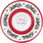 Merry Christmas Party Supplies Chip & Dip Melamine Serving Snack Tray Platter