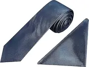 [Jenson Samuel] Shirts Mens Formal Premium Tie Hanky 100% Silk Set Striped Paisley Wedding Pocket Square/Handkercief & Tie Sets, Navy, One size