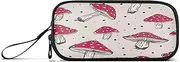 Mushroom Dot Pen Pouch, Canvas Pencil Case, Pencil Travel Case