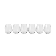 6pc Krosno Harmony 440ml Stemless Wine Glass Drinkware/Glassware Set Clear