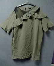 River Island Plus Float Short Sleeve Tunic Khaki Size UK 22 rrp £46 NH100 QQ 14