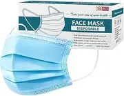 Puredi Anti Dust Filter Disposable Protective Sanitary Face Mask 60-Pieces Pack, Blue