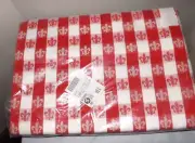 Tablecloth Red White Fleur de Lis 59" by 120" Rectangle Cotton