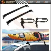 2 x Adjustable Canoe Kayak Rack J Bar+ 2 x Roof Rack Black For 2017-2019 GMC