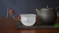 在飛比找Okini 器物書優惠-日本玻璃作家 橋村大作 手作 冰裂紋 酒杯茶杯 白