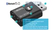 Hybrid Bluetooth 5.0 Audio Sender Receiver Dongle For TV PC Headphone Speakers