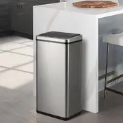 Oikiture 50L Motion Sensor Bin Automatic Rubbish Trash Can Kitchen Silver