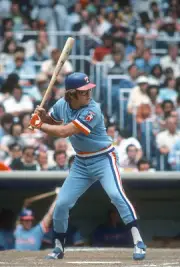 Jeff Burroughs Texas Rangers bats v the New York Yankees at a Maj- 1976 Photo 1