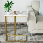 C Shaped End Table Small End Table MDF Marble Texture Coffee TableModern Simpl