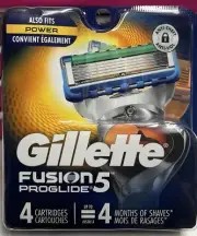 Gillette Fusion5 ProGlide Refill Cartridges - 4 Count New