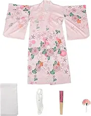 LIFKOME 1 Set Kimono Clothing Costumes Dress Apparel Yukata Women Kimono for Japanese Clothes for Women Kimonos for Women Robe Kimono Pajamas for Women Pink Polyester