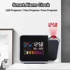 Rotatable 180° LED Projector Clock Lcd Display Desktop Clocks Smart Alarm Clock