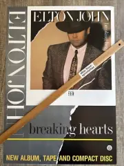 VINTAGE POSTER: ELTON JOHN Breaking Hearts Original InStore Promo (1984)