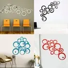 24pcs Circle Mirror Tiles Acrylic Wall Stickers Art Decor DIY Bedroom Decal