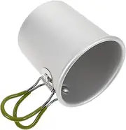 TOGEVAL Aluminium Alloy Portable Folding Handle Water Mug Lightweight Camping Drinking Cup for Outdoor Use Unbreakable Metal Design for Coffee Tea and More