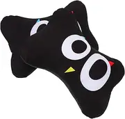 ULTECHNOVO 2pcs Car Headrest Airplane Travel Pillow Travel Pillows Car Pillow Car Seat Neck Pillow for Neck Support Pillow Low Profile Pillow Cervical Memory Foam Neck Pillow Black Plush