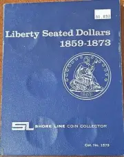 Liberty Seated Silver Dollar Folder 1859-1873 vintage 1963