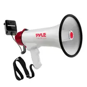 Pyle Megaphone Speaker PA Bullhorn W Built-in Siren - Adjustable Volume, 800 Yard Range - Ideal for Football, Soccer, Baseball, Hockey, Basketball Cheerleading Fans, Coaches, Safety Drills
