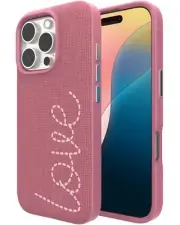 ZAGG London Snap Case for iPhone 16 Pro - Love Embroidered Fabric MagSafe Com...