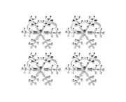 Christmas Snowflake Shape Napkin Rings, Napkin Holders for Cloth Napkins, Home Napkin Ring Christmas Decorations Silver