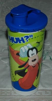 TUPPERWARE DISNEY GOOFY TUMBLER BLUE FLIP LID