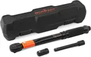 HORUSDY 3-Piece Ratchet Click Torque Wrench Set, 1/4-Inch Drive with Socket Adap