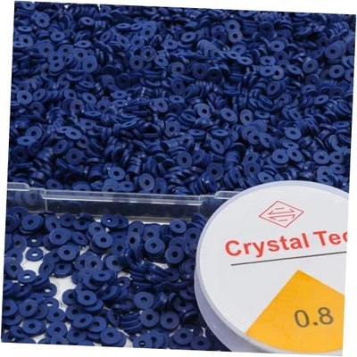 4000pcs Navy Clay Beads Bracelet Making Kit, Beads for Bracelets, Flat Blue