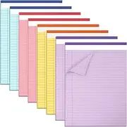 EOOUT 8 Pack Colored Legal Pads Writing Pads 8x11 Inch, 80GSM Thick Paper Note Pads 30 Sheets College Ruled Legal Notepads Steno Pads To Do List for Office Work
