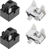 SING F LTD 2x 15 Ohm Refrigerator Start Relay 2 Pin PTC Freezer Compressor Resistor for Mini Fridges Compact Fridges Freezers Wine Fridges with 1/6HP 125W Thermal Overload Protector