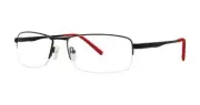 MODERN OPTICAL LETHAL MEN'S EYEGLASSES 59-18-140 MT. BLACK/RED W/ SOFT CASE