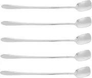 JECOMPRIS Versatile Square Head Spoon Long Handle Metal Stirrer for Cold Drink Bar Coffee Ice Stainless Steel