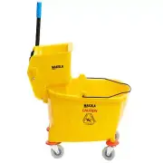 Makula 36 Qt. Yellow Plastic Mop Bucket & Side Press Wringer Combo