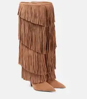 [Paris Texas] Paris Texas Jessie 105 fringed suede knee-high boots AU 11 brown