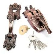 C-Shape Grip Entry Door Handle Locks Set,Deadlock,with Keyed Proof Cylinder D...