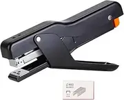 PROMISE FLOURISH Plier Stapler Labor Saving Desk Staplers with 25 Sheet Capacity, Heavy Duty Metal Stapler for Office School Warehouse Handmade (Black)