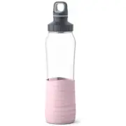 EMSA Glas Trink Wasser Flasche Drink2Go 700 ml Rosa Silikon Schraubverschluss