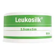 Leukosilk Hypoallergenic Silk Tape 2.5cm x 5m 1 Roll