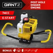 Giantz Post Hole Digger 74CC Motor Only Petrol Hand Engine Earth Diggers Yellow