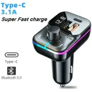 Bluetooth 5.0 Car FM Transmitter Handsfree Audio Mp3 Player Adapter PD