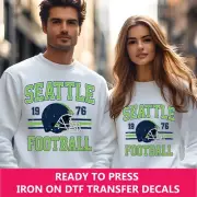 Seattle Seahawks Retro Style Iron On Transfer, Ready to Press DTF Transfer